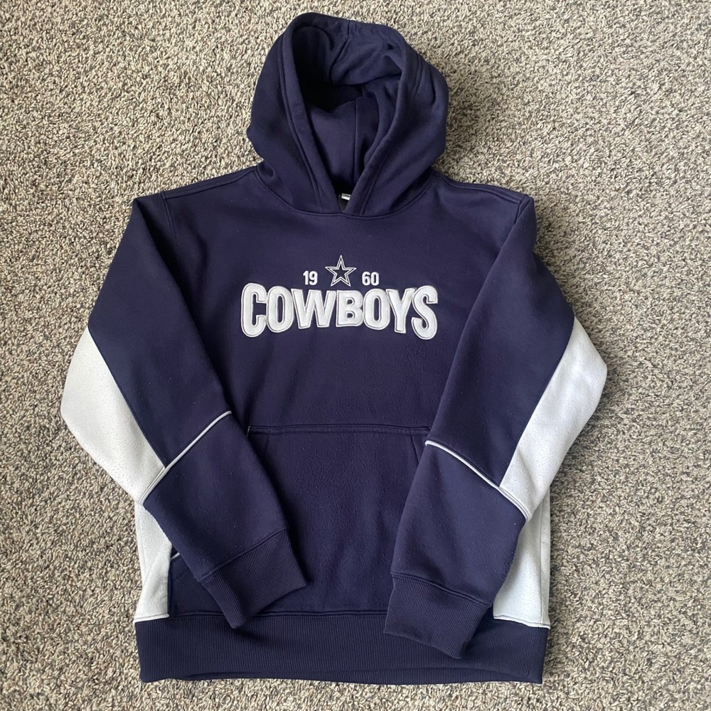 Dallas Cowboys Hoodie Kids Size L 1960 Authentic Apparel Blue PulloverSweatshirt